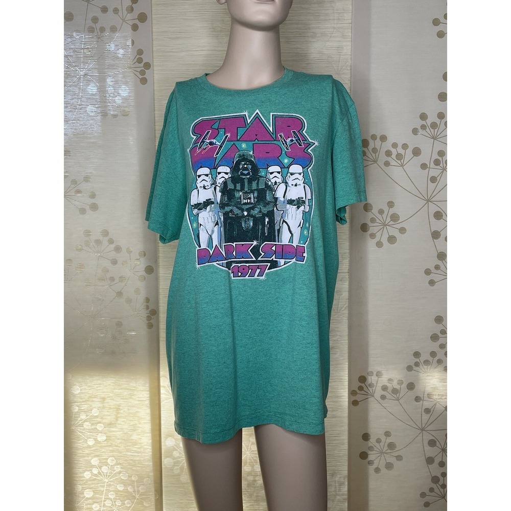 Star Wars Dark Side 1977 Graphic Green T Shirt Size Large - Picture 1 of 4